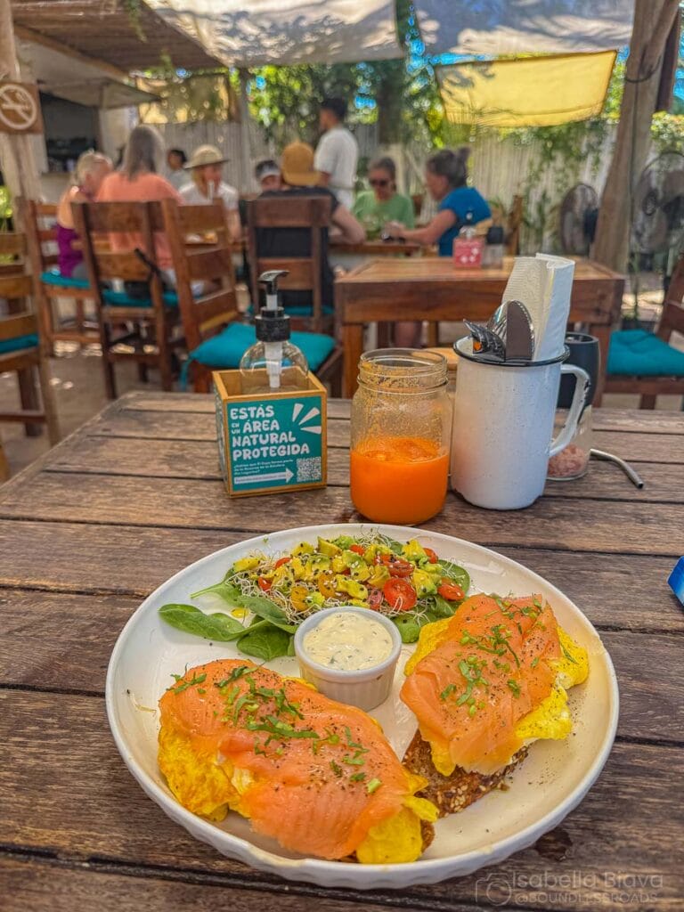 eggs with salmon at naya cafe