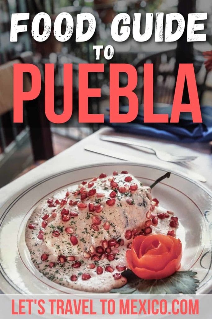 Puebla food guide vertical image composition
