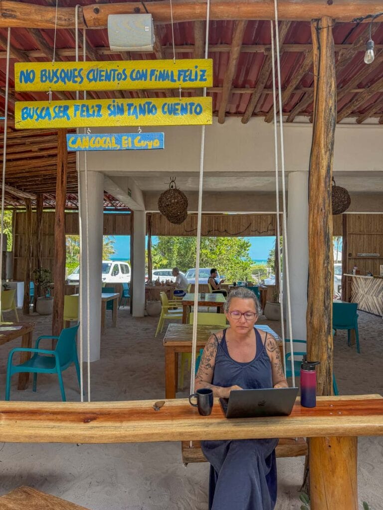 me working from Can Cocal Hotel