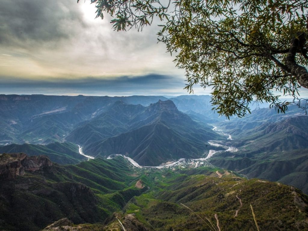 lookout on a valley with a river passing through