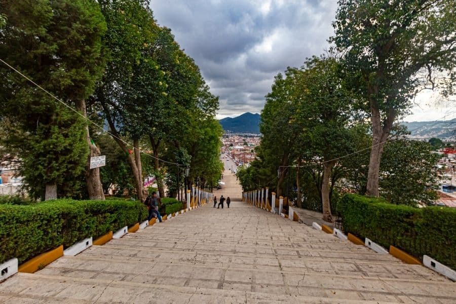 View from a church to the city San Cristobal de las Casas Mexico