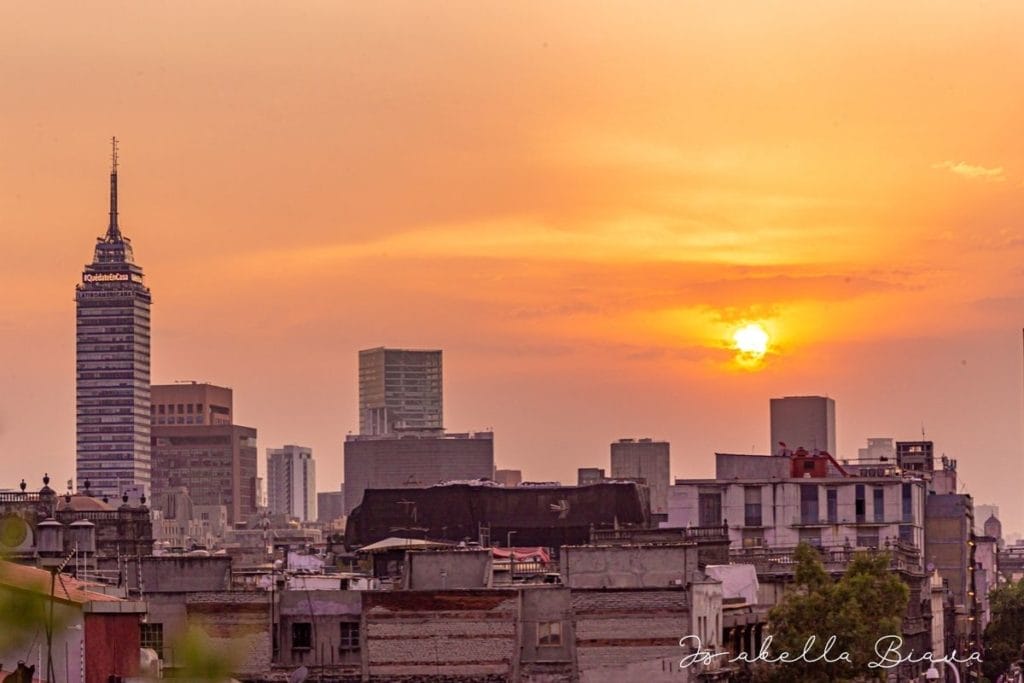sunset from a rooftop in CDMX