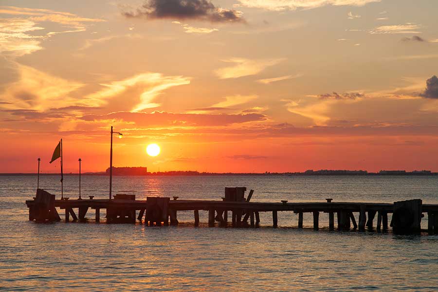 sunset on the ocean
