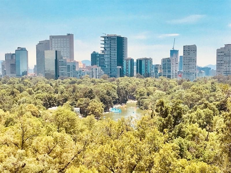 Mexico city chapultepec park aerial view