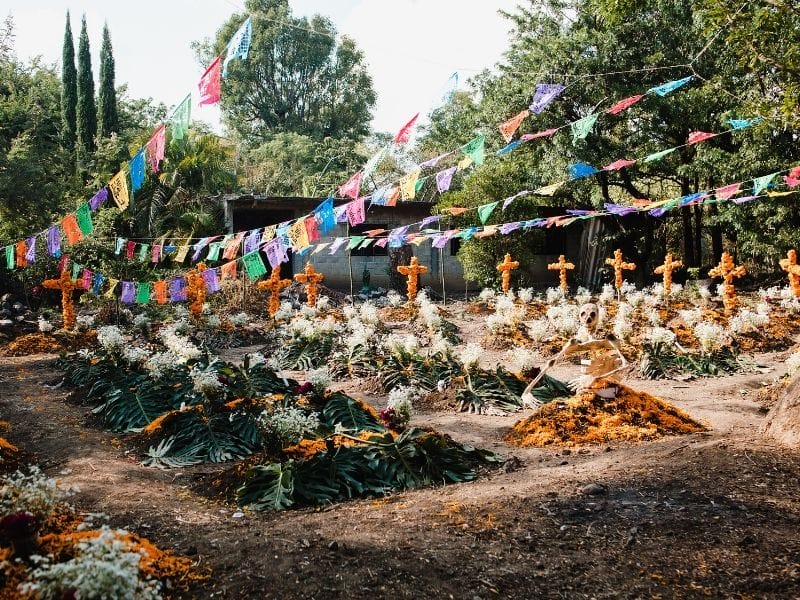 Day of the dead in a cemetery