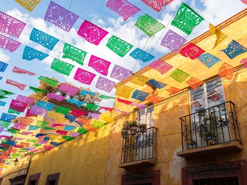 colorful paper flags