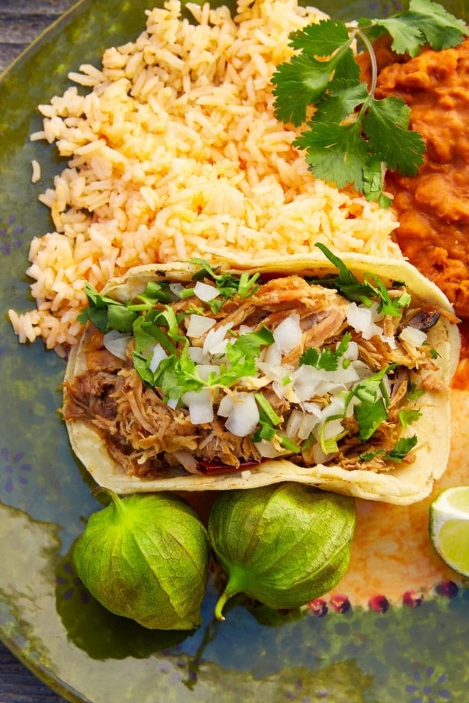 Taco mexican staple dish