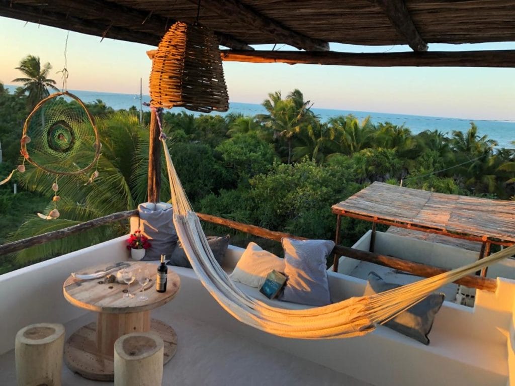 Lunarena hotel hammock on the balcony