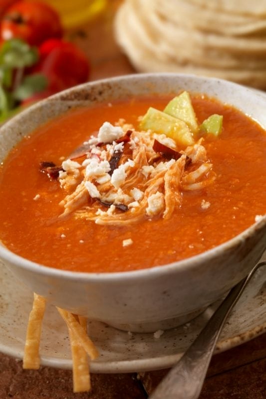 Lime soup mexican dish