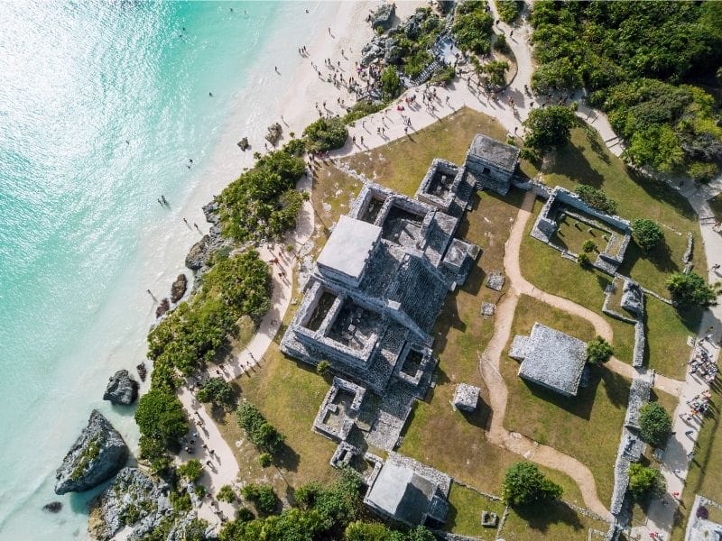 Tulum ruins, aerial view