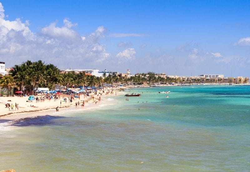 Playa del Carmen beach crowd