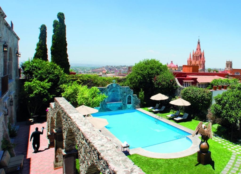 Belmond hotel in San Miguel de Allende pool overview