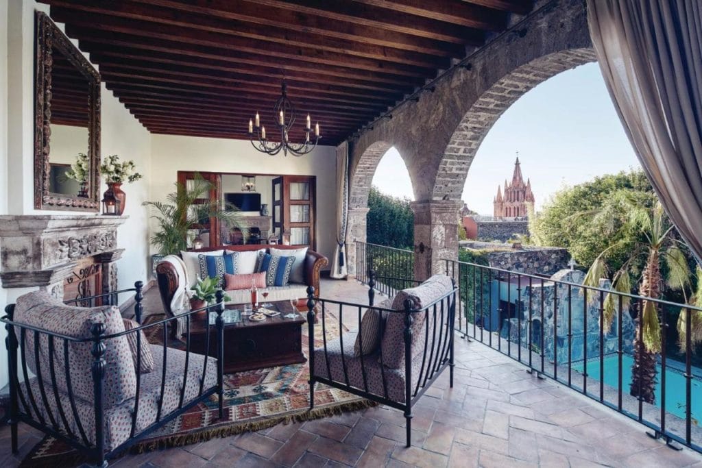Belmond hotel in San Miguel de Allende terrace