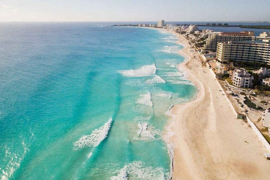 Cancun beach aerial view