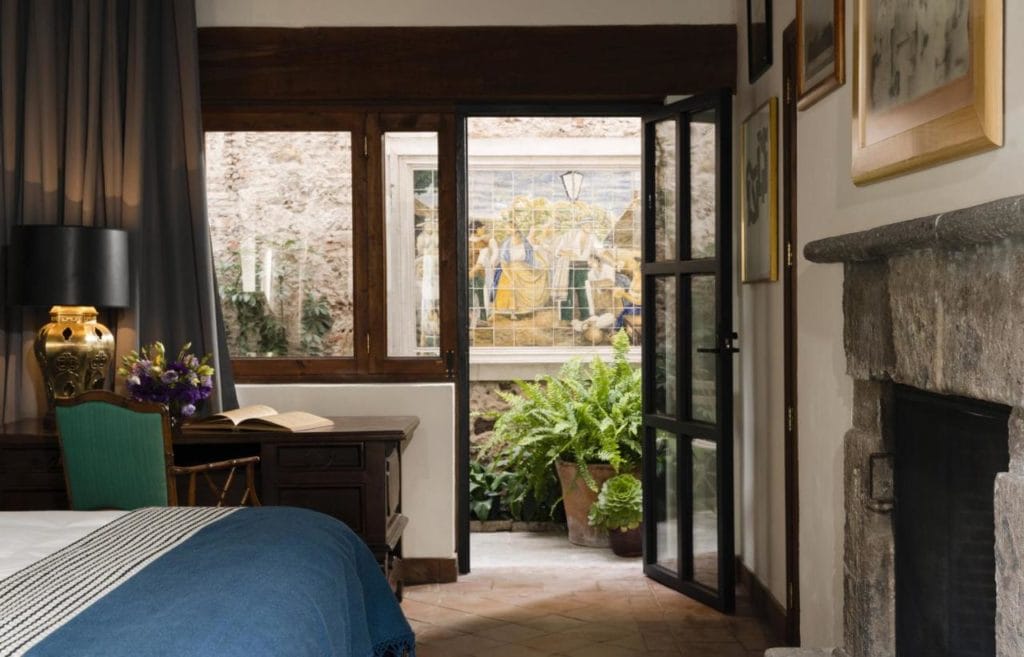 Hotel Amparo pation door of a Room in San Miguel de allende