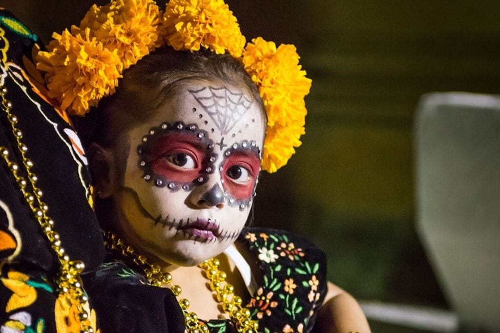 OAxaca kid during the day of the dead