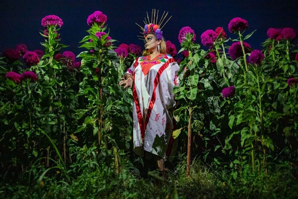 Oaxaca lady with painted face