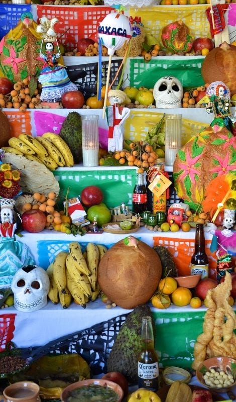 dia de muertos altar in Oaxaca