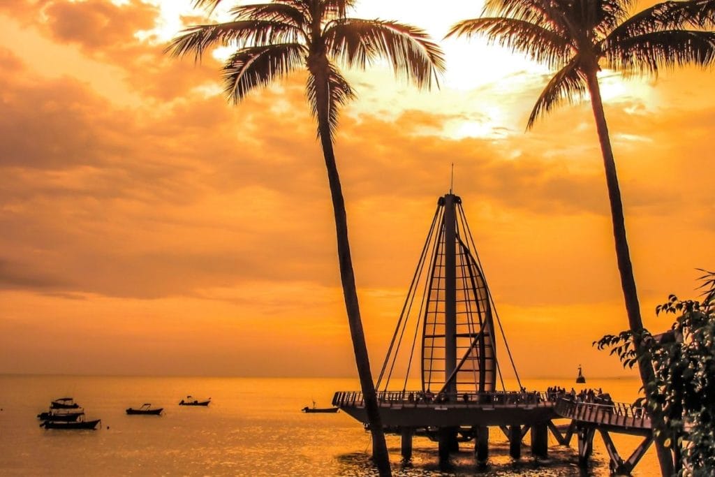 Puerto Vallarta Los Muertos beach bridge