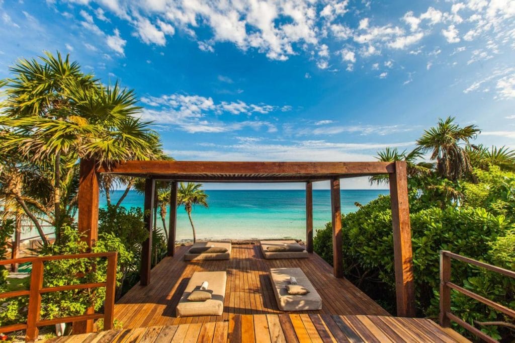 Mezzanine Tulum Hotel beach deck