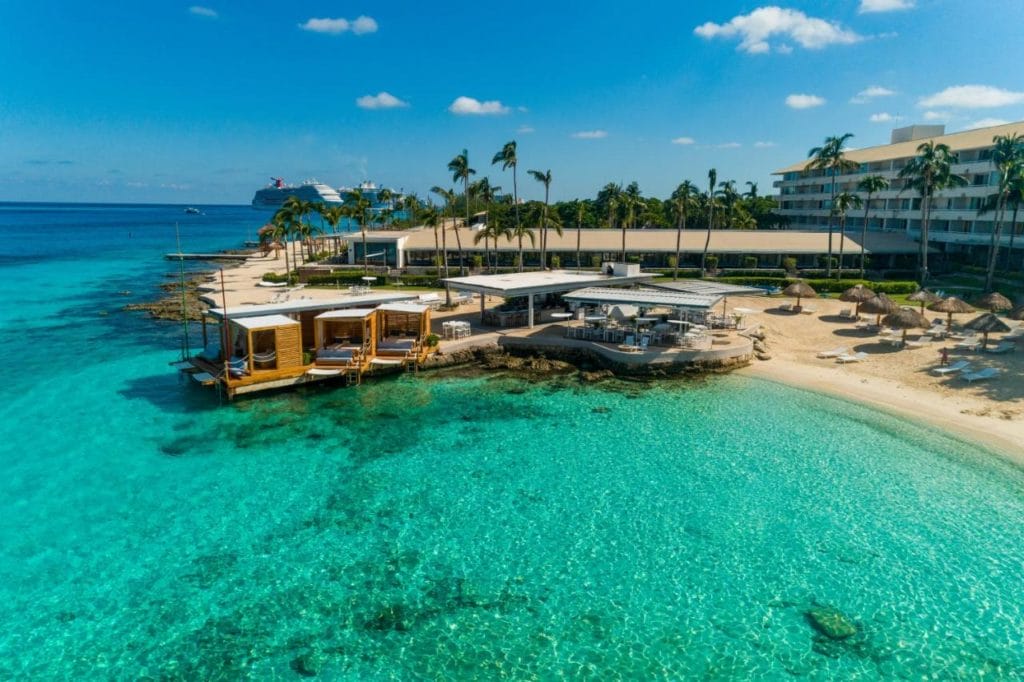 Aerial view of President intercontintental one of the best all inclusive resorts in Cozumel