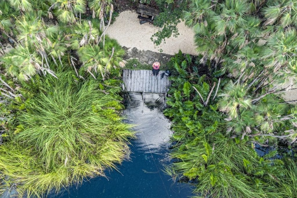 Cenote Cristal aerial view