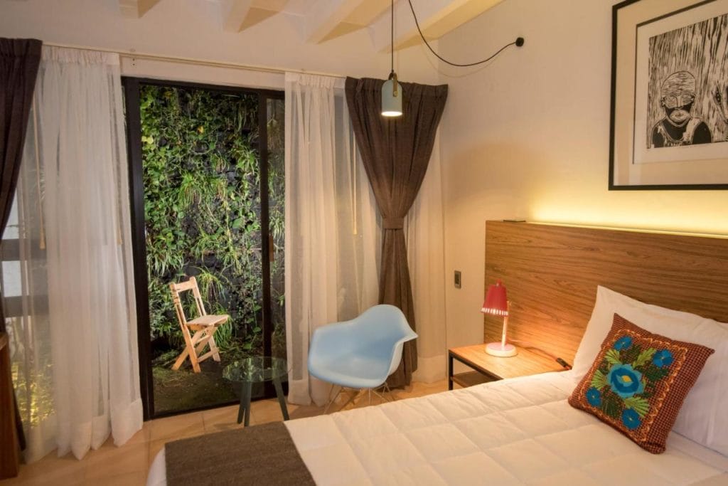 Nardazul Casa De Sueños Hotel Oaxaca bedroom + Patio