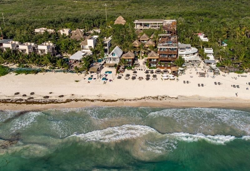 Tulum Beach from a drone