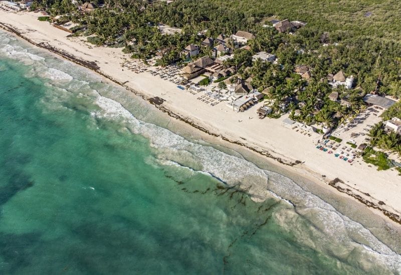 Tulum Beach aerial view