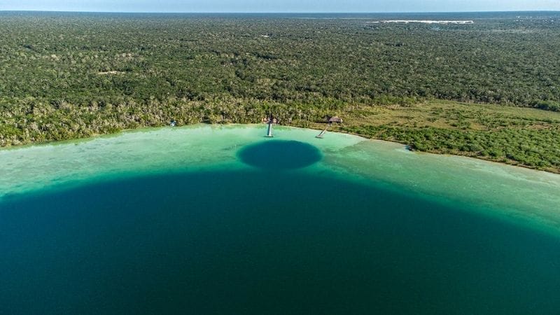 Laguna kaan Luum drone aerial view- is Mexico Safe 