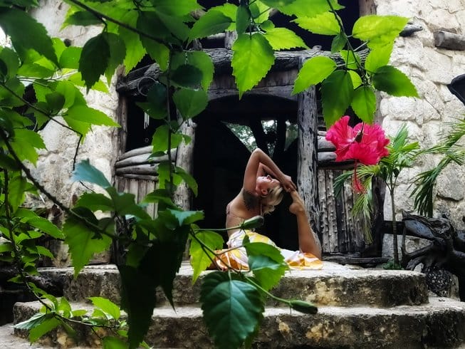 Girl in a yoga pose