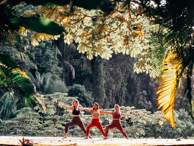 girls doing a yoga pose