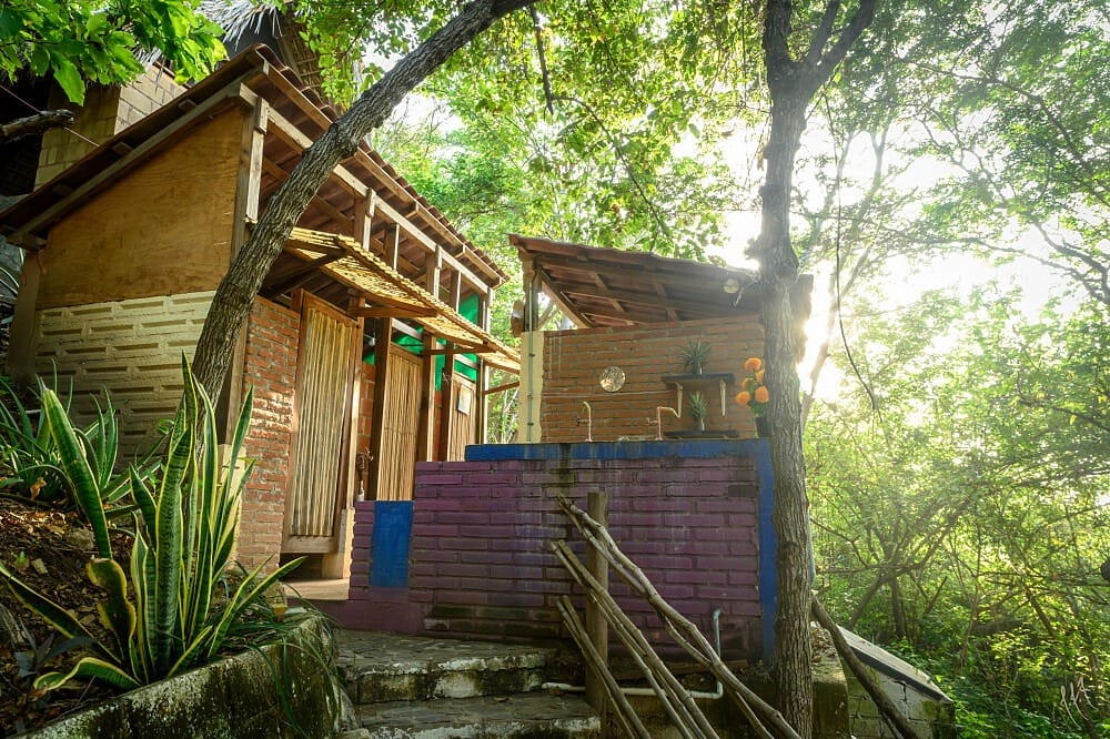 cabanas in the middle of a jungle