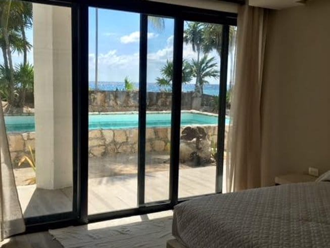 pool view room in a hotel 