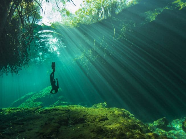 woman diving