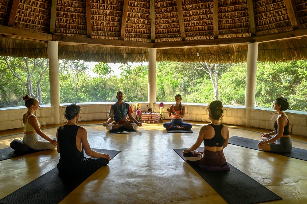 People doing yoga