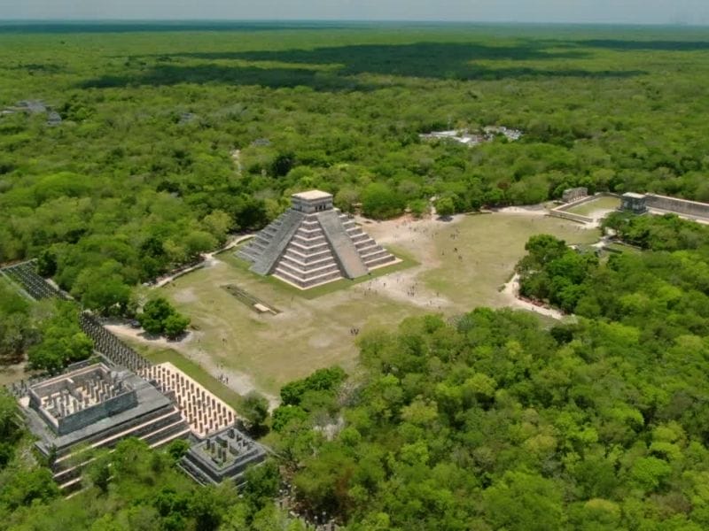 Chichen Itza aerial view 