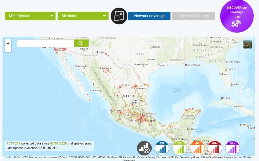 MOvistar coverage Map