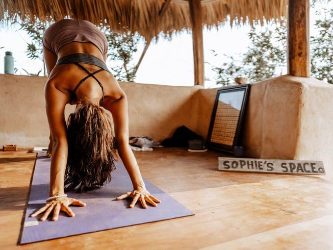 Girl on a yoga pose