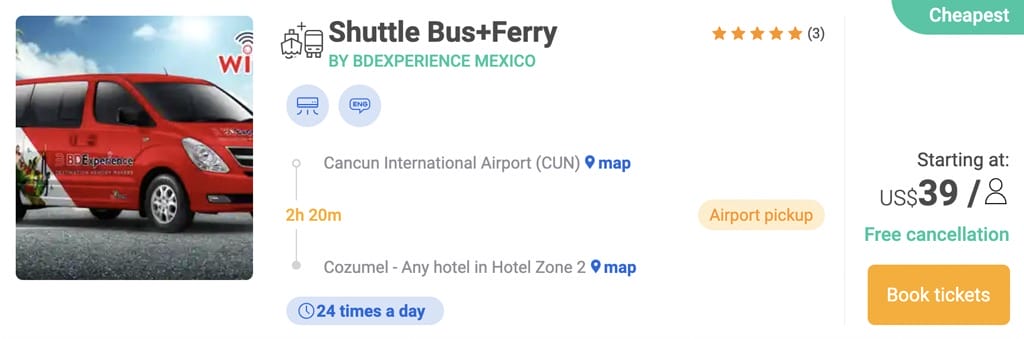 Cancun airport to Cozumel