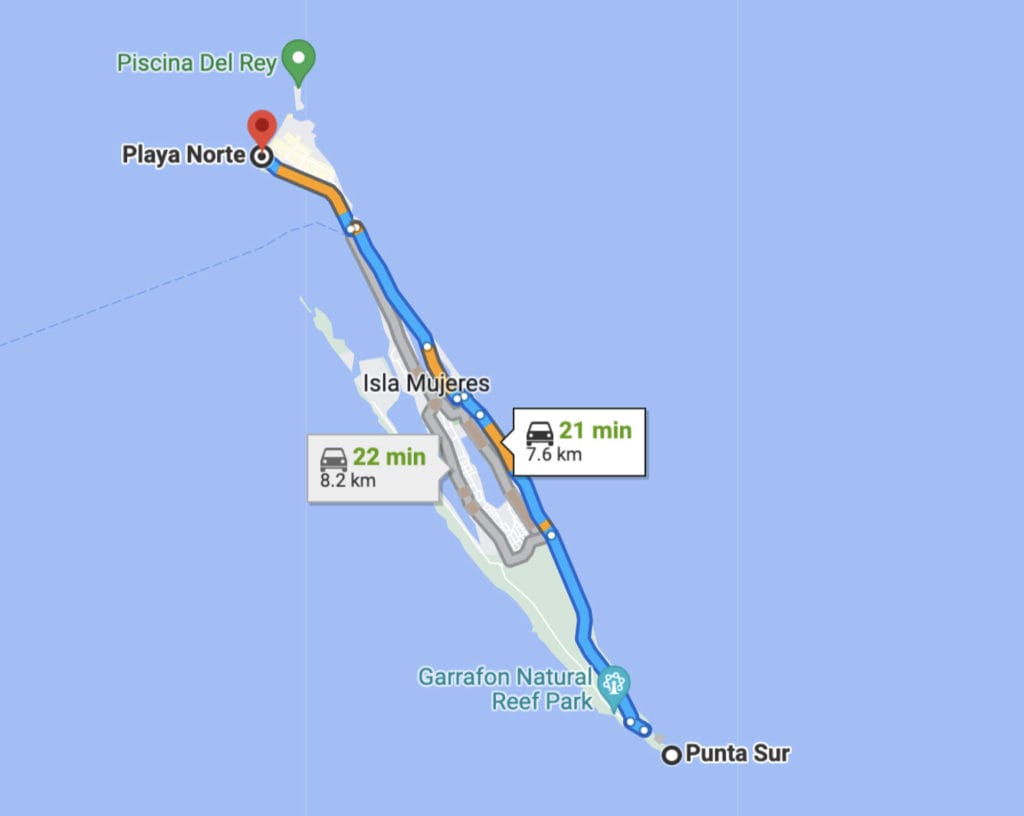 Isla Mujeres Map