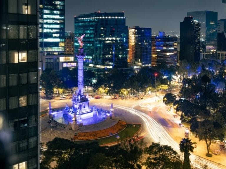 Mexico city skyline at night