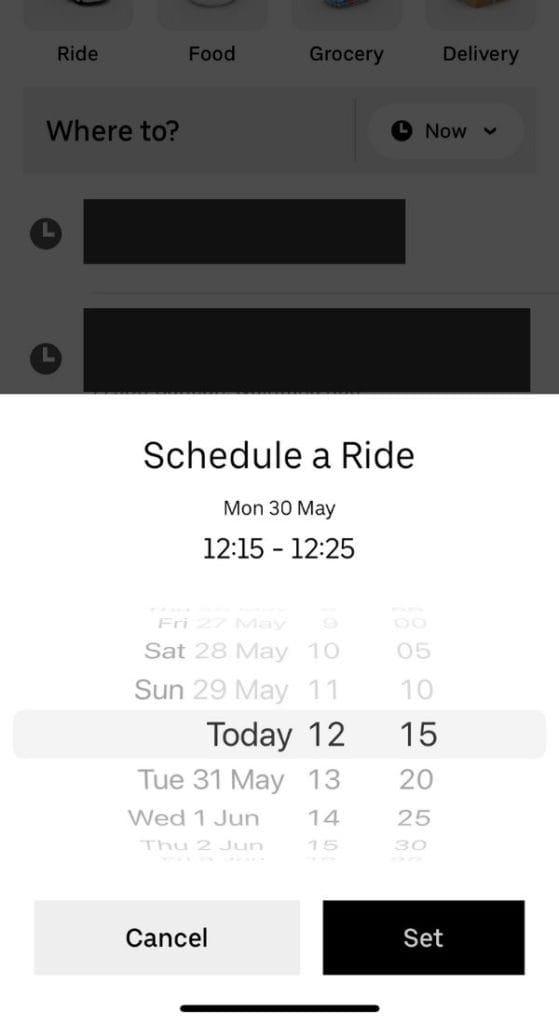 Schedule a ride