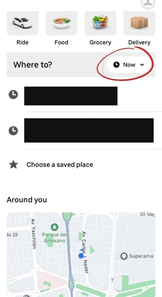 Schedule a ride