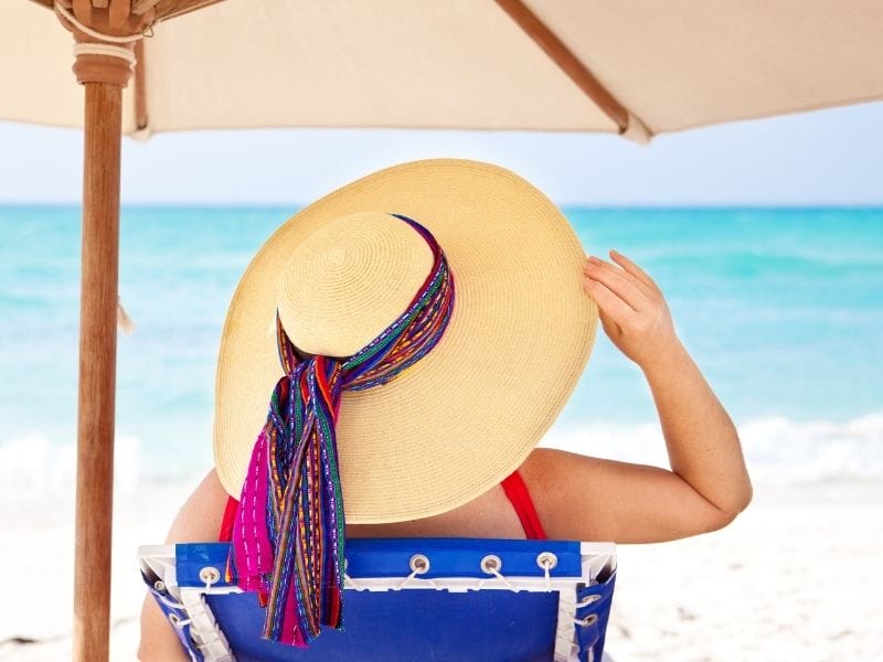 woman on a beach in mexico