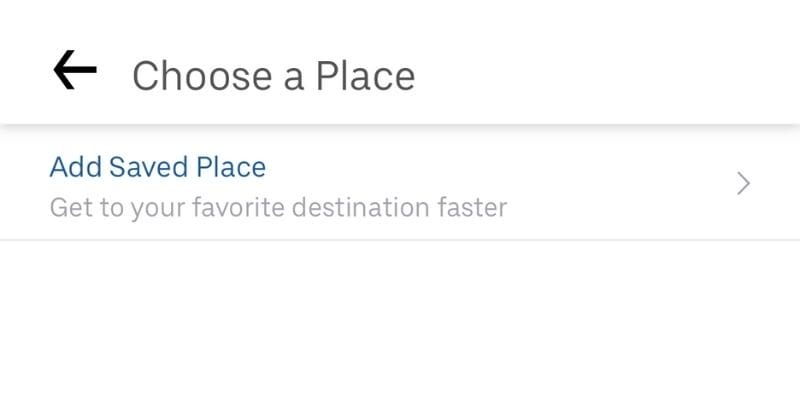 save a place in Uber
