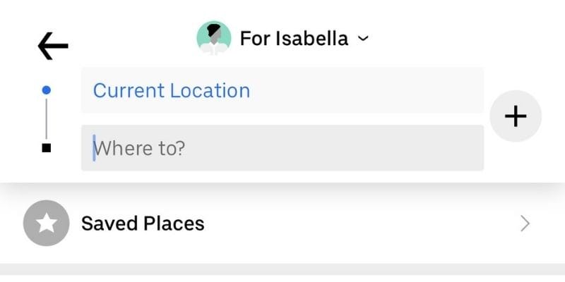 Save a place in Uber