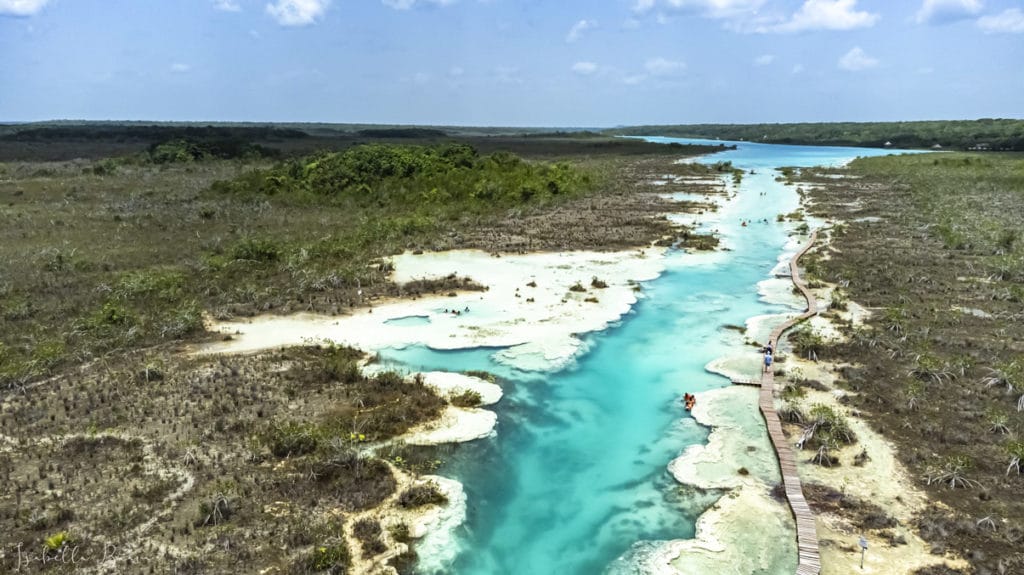 Bacalar los rapidos Aerial view