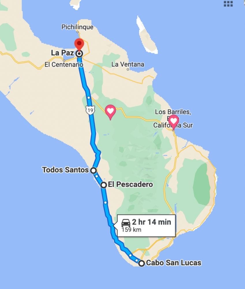 Cabo La paz via Todo Santos