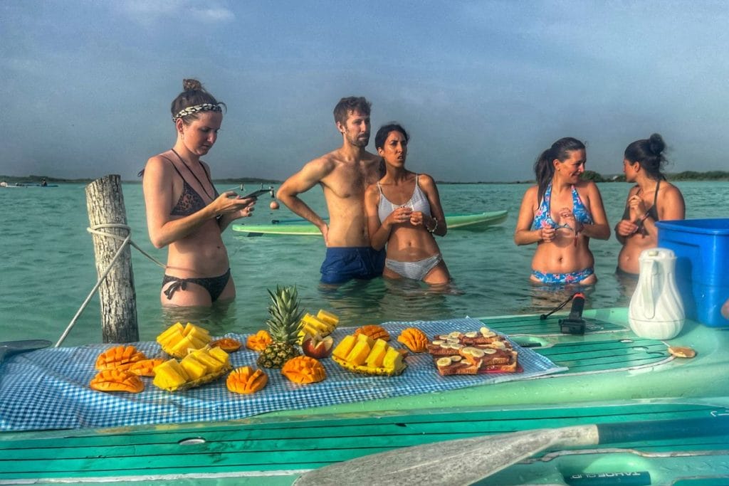 breakfast during paddleboarding